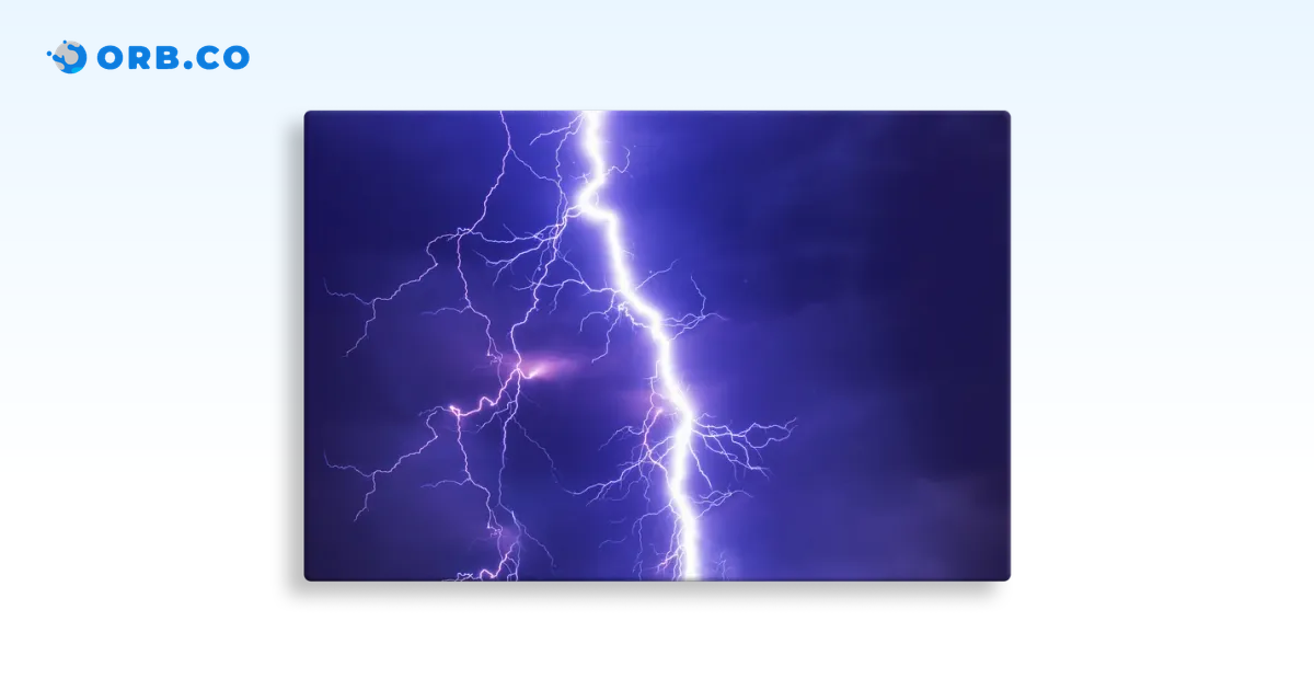 Orb.co | Purple Lightning | Wall Art